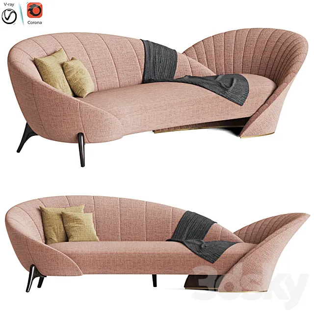 Presence Curved Sofa Visionnaire 3DModel Presence Curved Sofa Visionnaire 3DModel