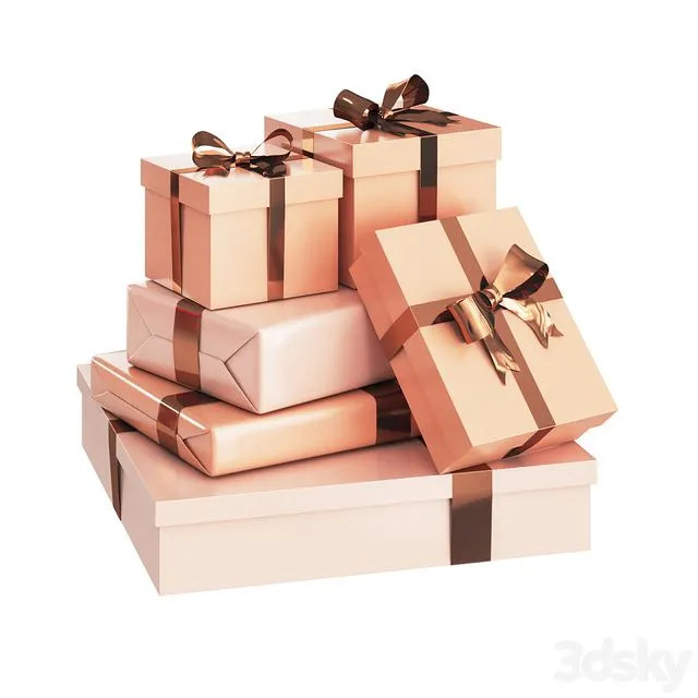 Presents and Gift Boxes 3D Model Presents and Gift Boxes 3D Model
