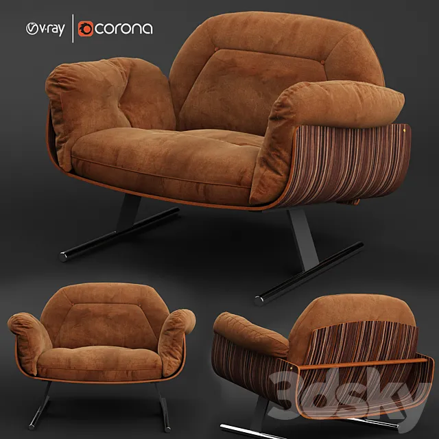 Presidencial Lounge Armchair 3D Model