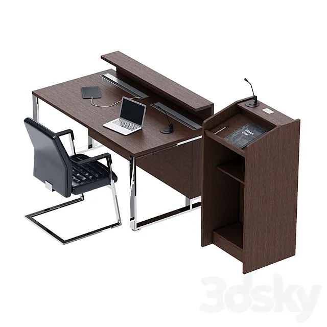 Presidium table and tribune LAS I-MEET 3D Model Presidium table and tribune LAS I-MEET 3D Model