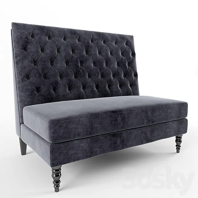 Pri Tucra Velvet Skylark Upholstered Banquette 3D Model Pri Tucra Velvet Skylark Upholstered Banquette 3D Model
