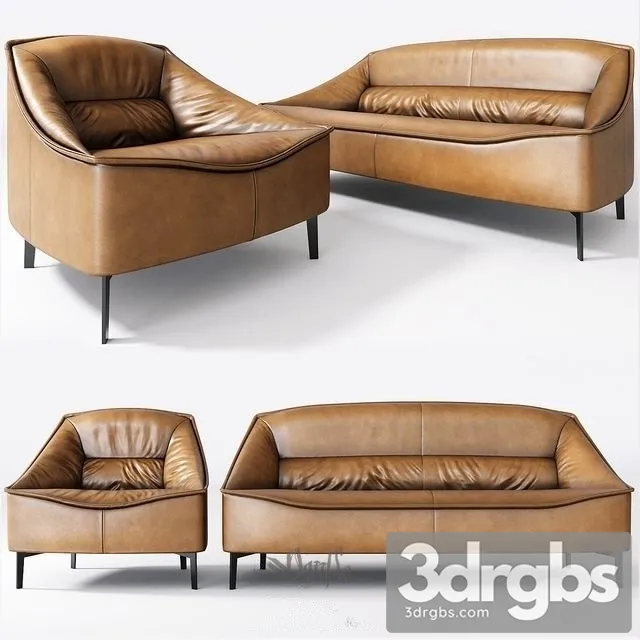 Prianera Toska Lowpoly Sofa 3D Model Download