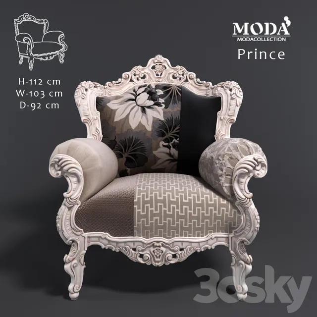 Prince armchair by Modacollection 3D Model