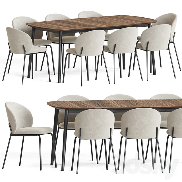 Princeton Chair Kingston Table Dining Set 3DModel