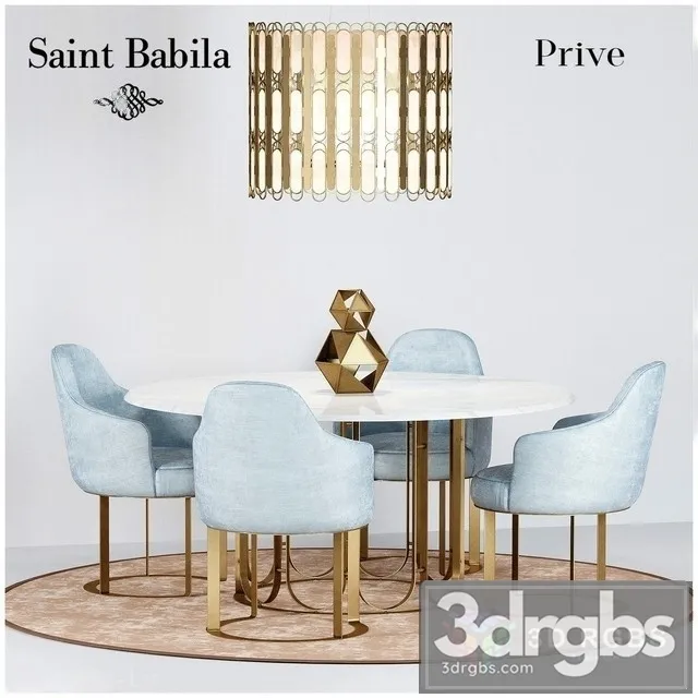 Prive Saint Babila Table and Chair 3D Model Download