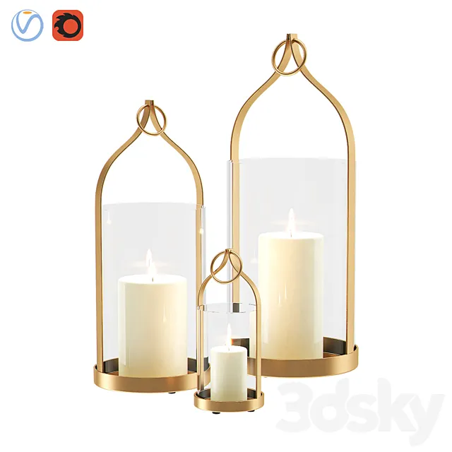 PRIYA Brass Lanterns 3D Model