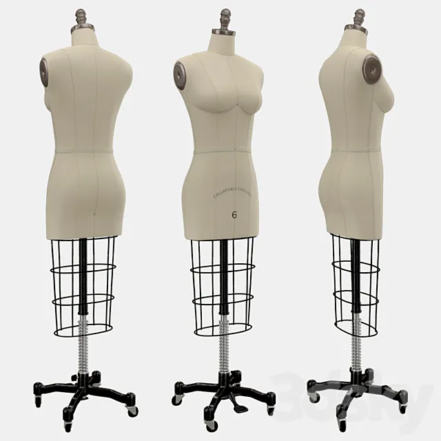 Professional Dress Form With Collapsible Shoulders Size 6 3D Model Professional Dress Form With Collapsible Shoulders Size 6 3D Model