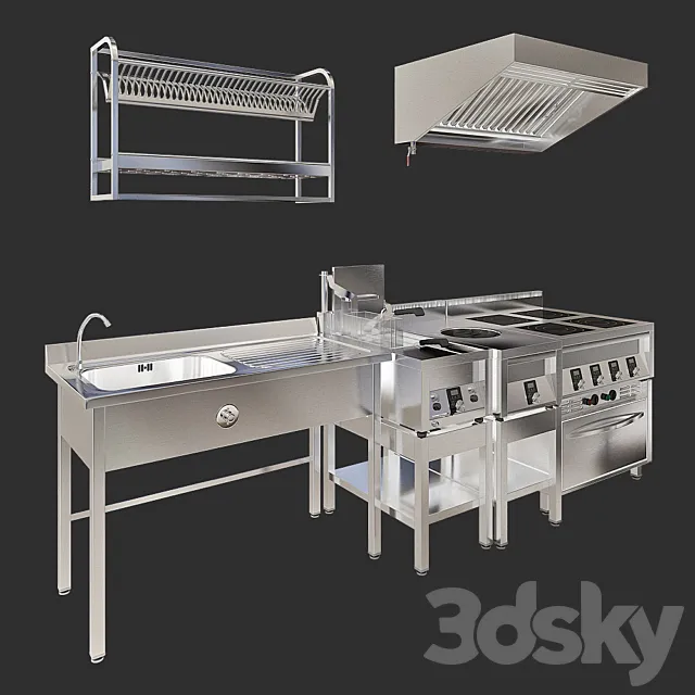 Professional kitchen equipment 3DModel