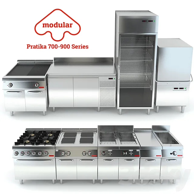 Professional kitchen Modular – collection Pratika 3DModel