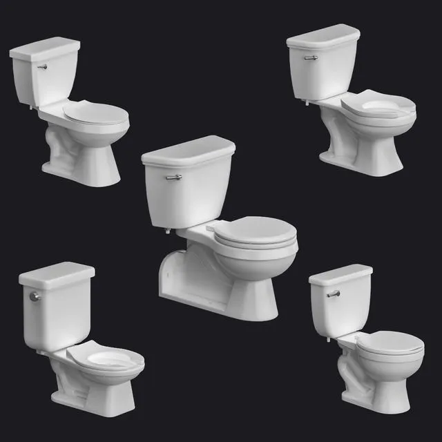 Proflo Toilet bowl and flash tank 3D Model