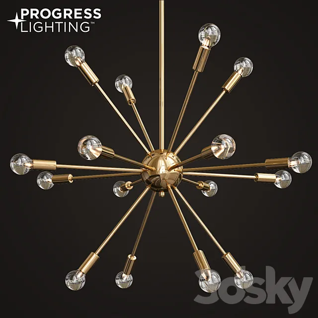 Progress Lighting Ion Collection 16-light Brushed Bronze Chandelier 3DModel