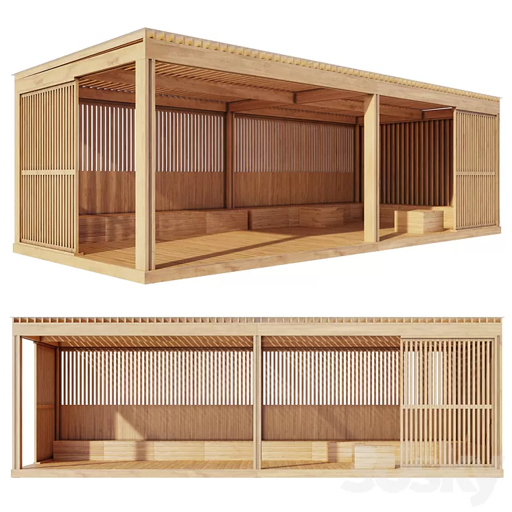 Protective park canopy 5 Mercury 3D Model Protective park canopy 5 Mercury 3D Model