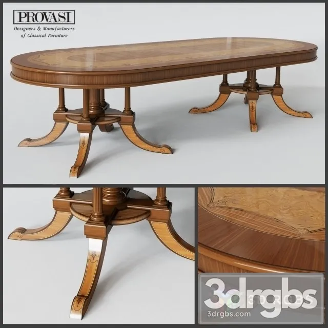 Provasi 1213 Oval Table 3D Model Download Provasi 1213 Oval Table 3D Model Download