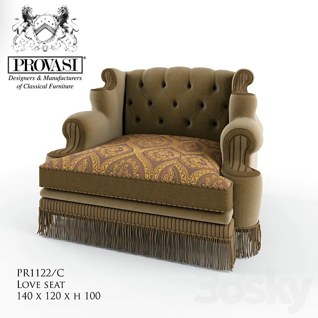 Provasi love seat PR1122-C 3D Model