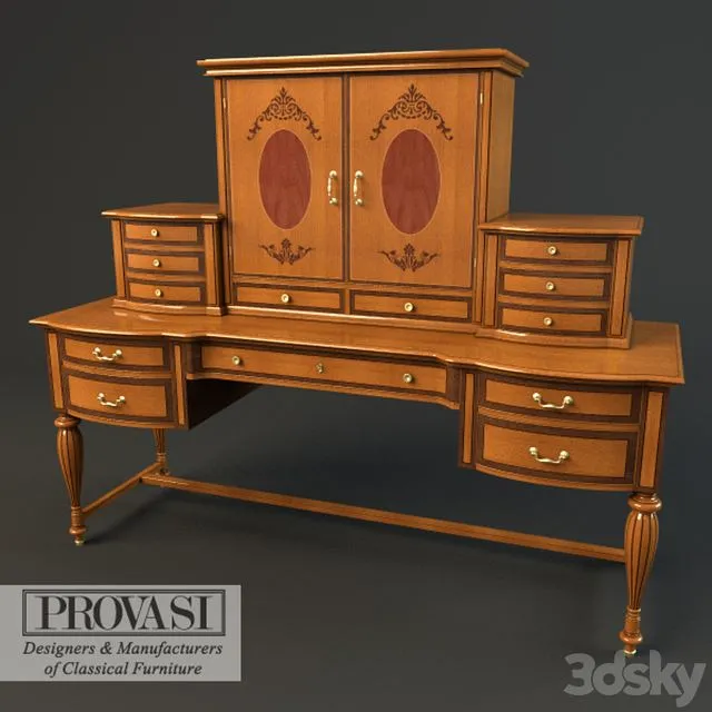 Provasi wood classic toilet desk 3D Model Provasi wood classic toilet desk 3D Model