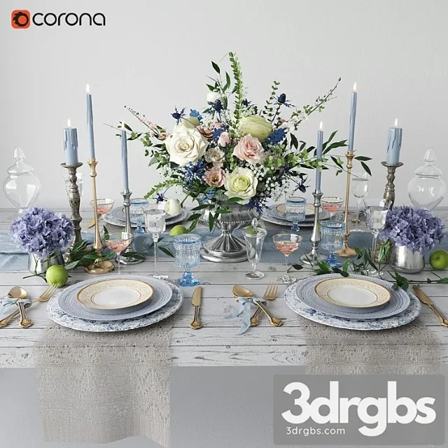Provence style table setting 3D Model Download