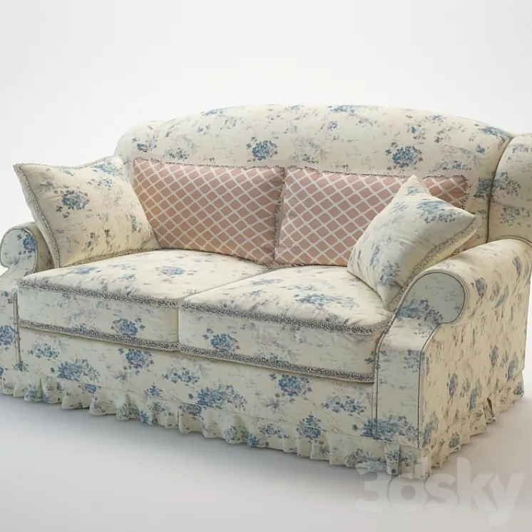 Provence style upholstered sofa by Dolfi 3D Model