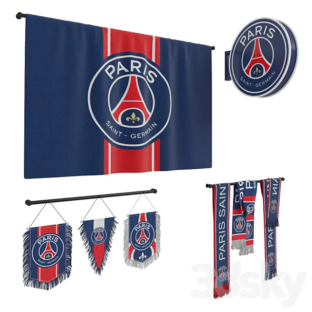 PSG football paraphernalia 3D Model