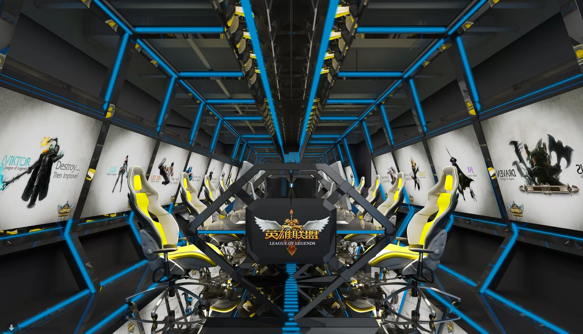 PUBLIC COMMERCE SPACE 3D MODEL – INTERNET CAFÉ MODELS – 34