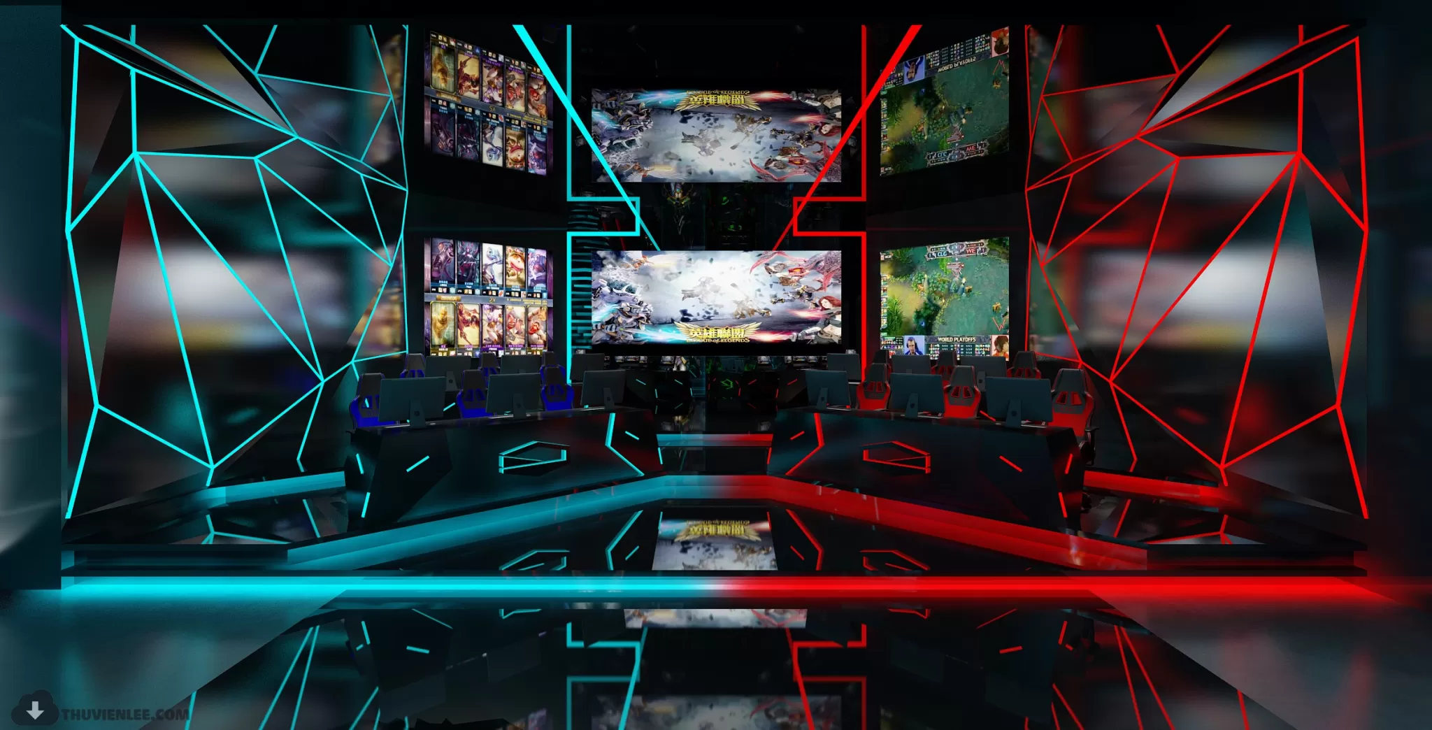 PUBLIC COMMERCE SPACE 3D MODEL – INTERNET CAFÉ MODELS – 36