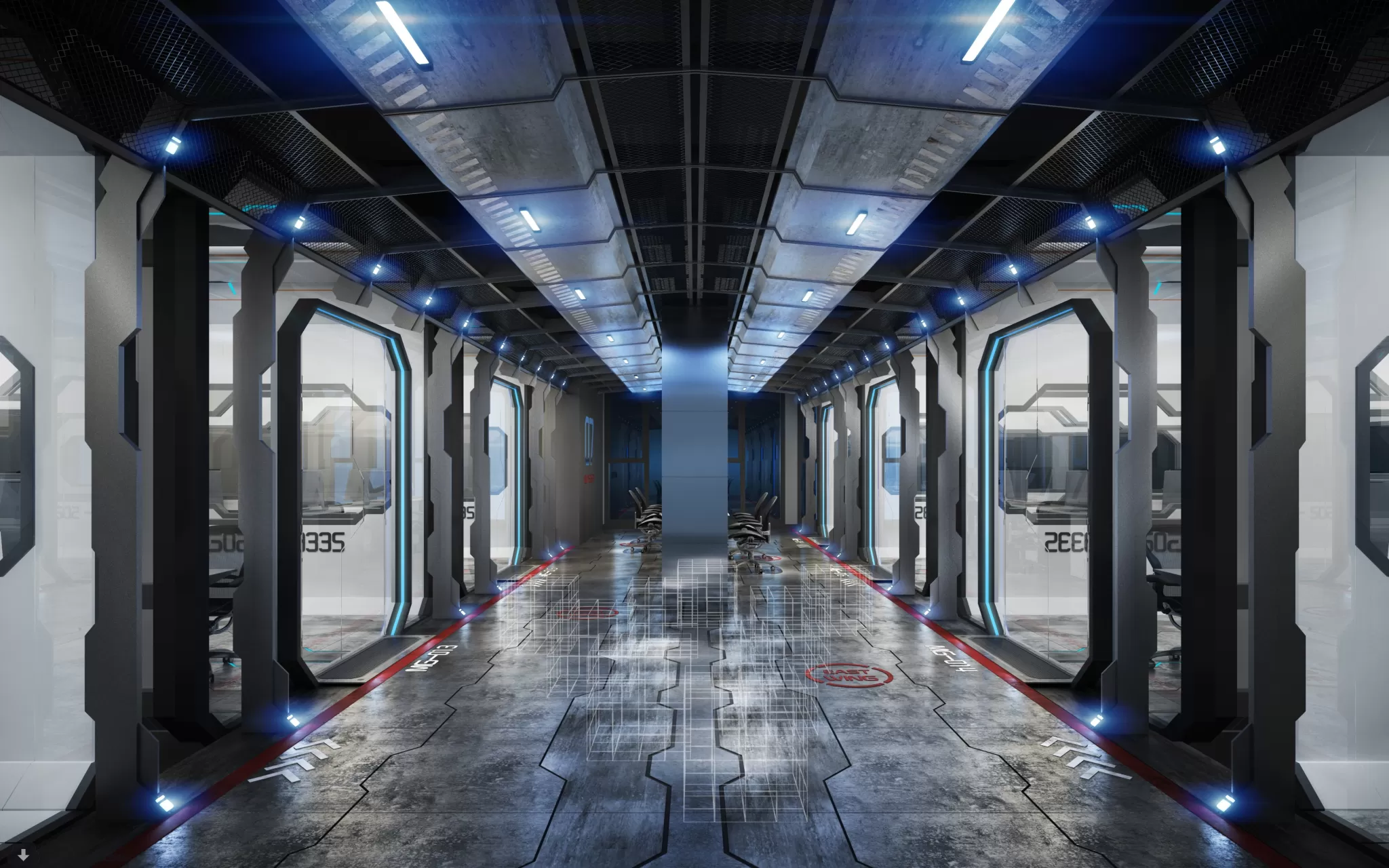 PUBLIC COMMERCE SPACE 3D MODEL – INTERNET CAFÉ MODELS – 41