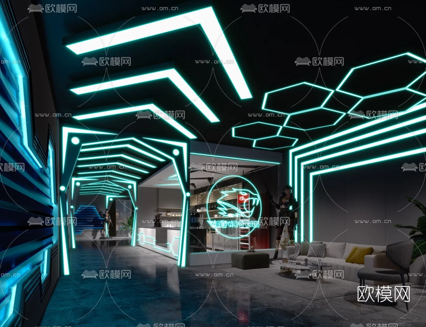 PUBLIC COMMERCE SPACE – 3D Model For Interior Design – 10815