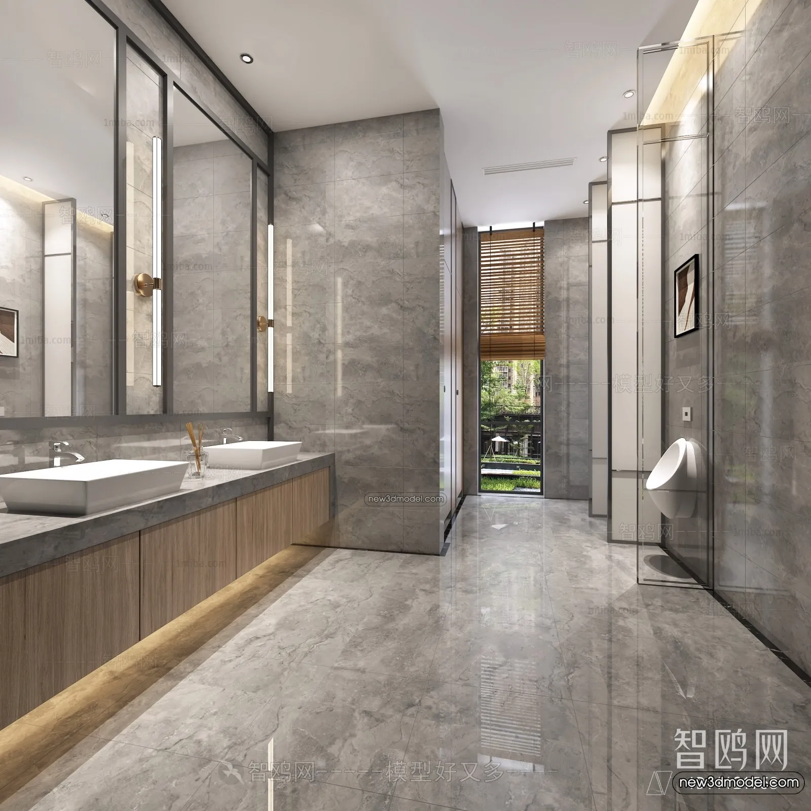 Public Toilet - WC - 3D Interior Scene - 3D Models - 139