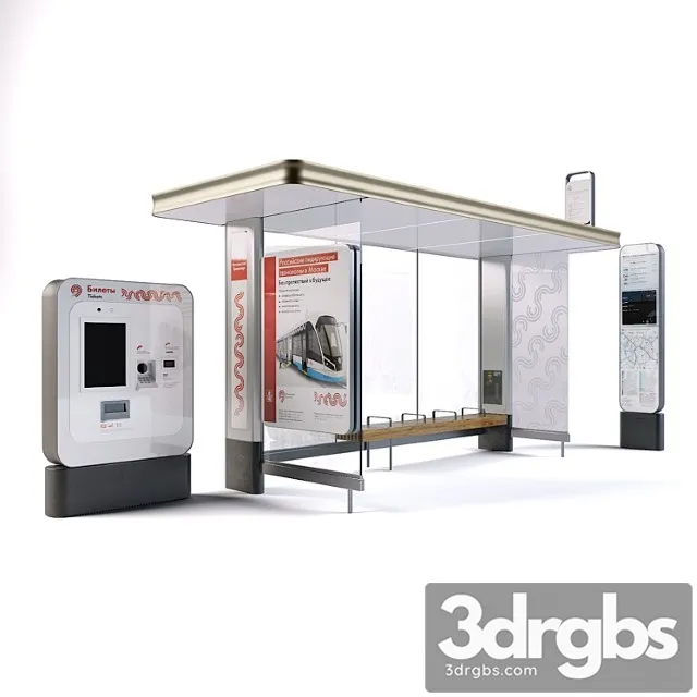 Public transport stop 3D Model Download
