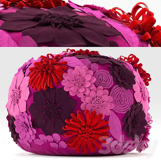 Puff_loca Nera Big Garden Flower 3D Model Puff_loca Nera Big Garden Flower 3D Model