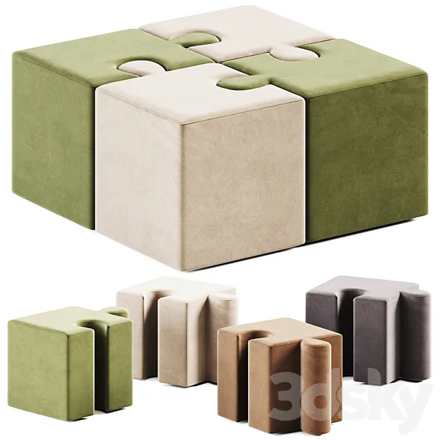 PUFFLE Fabric pouf by Arketicom Design _ Pouf 3DModel PUFFLE Fabric pouf by Arketicom Design _ Pouf 3DModel