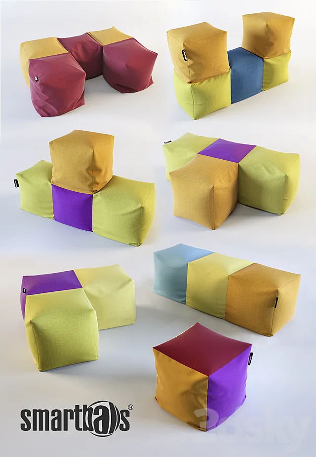 Puffs Kids Tetris _ from Smartballs. 3D Model Puffs Kids Tetris _ from Smartballs. 3D Model