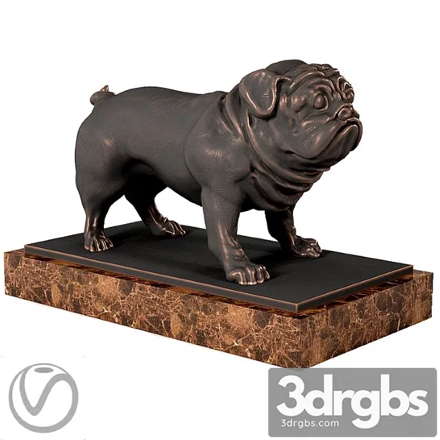 Pug sculpture 3D Model Download