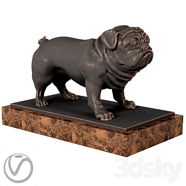 Pug Sculpture 3DModel