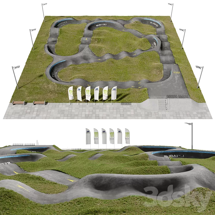 Pump track 3D Model