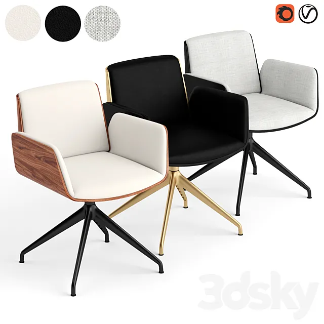 Punt Hug pyramid base chair 3D Model