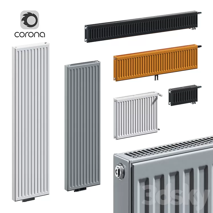 Purmo Compact C 21s Ventil CV 21s Vertical VR 20C Ventil M CVM 21s 3D Model