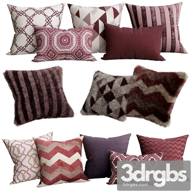 Purple Collection of Decorative Pillows 3D Model Download Purple Collection of Decorative Pillows 3D Model Download