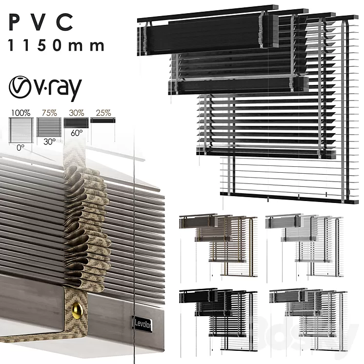 PVC Blind 1150 in 45 mm-Vray 3D Model Free Download