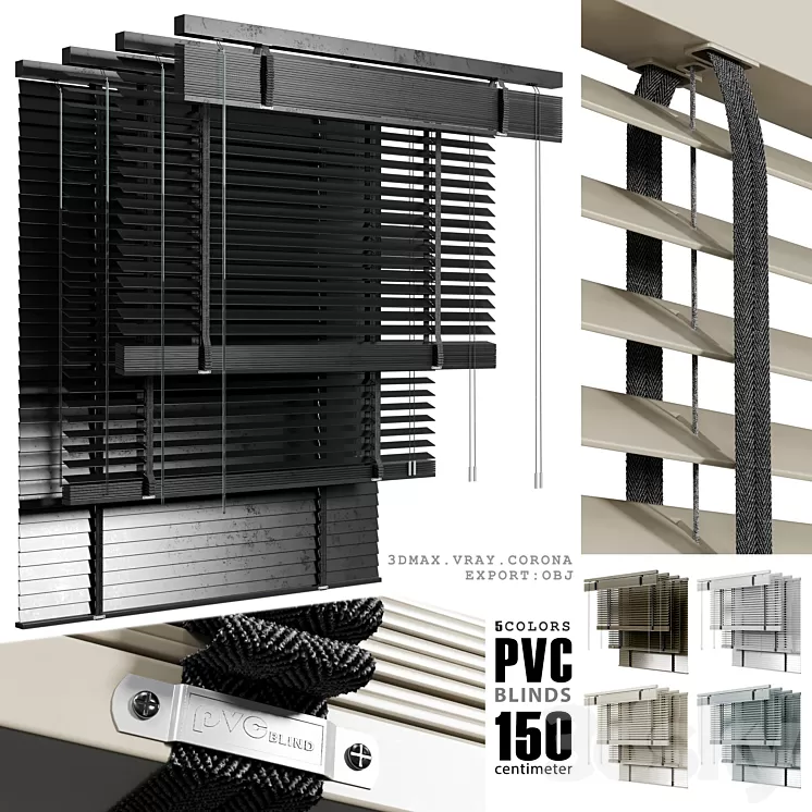 pvc blinds 150 cm num 02 3D Model Free Download