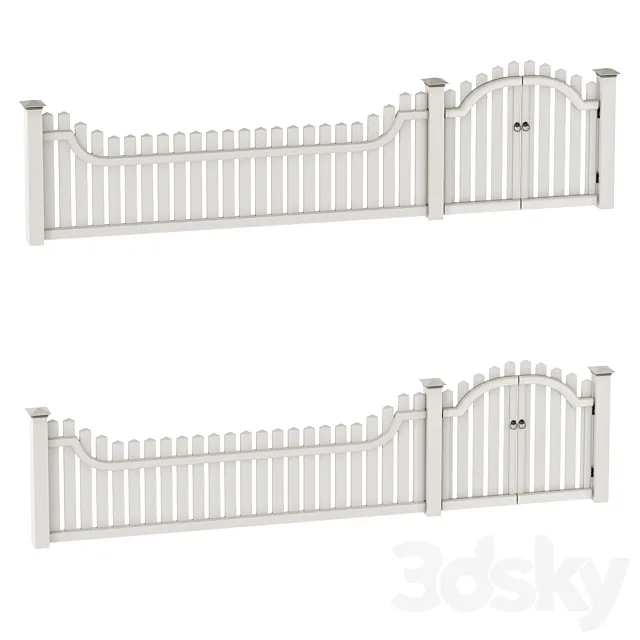 PVC fence 3D Model PVC fence 3D Model