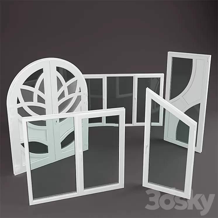 PVC windows and doors custom 3D Model