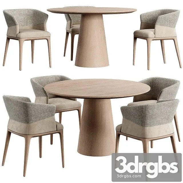 Quad Chair Konyshev Dinning Set 3D Model Download
