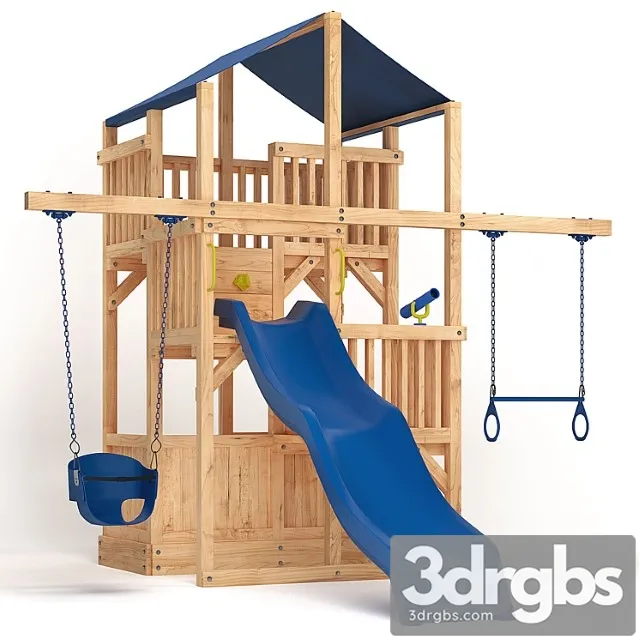 Quad space saver swing set 3D Model Download Quad space saver swing set 3D Model Download