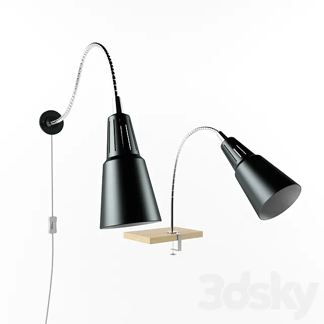 Quart Wall spotlight _ lamp with clamp IKEA 3DModel