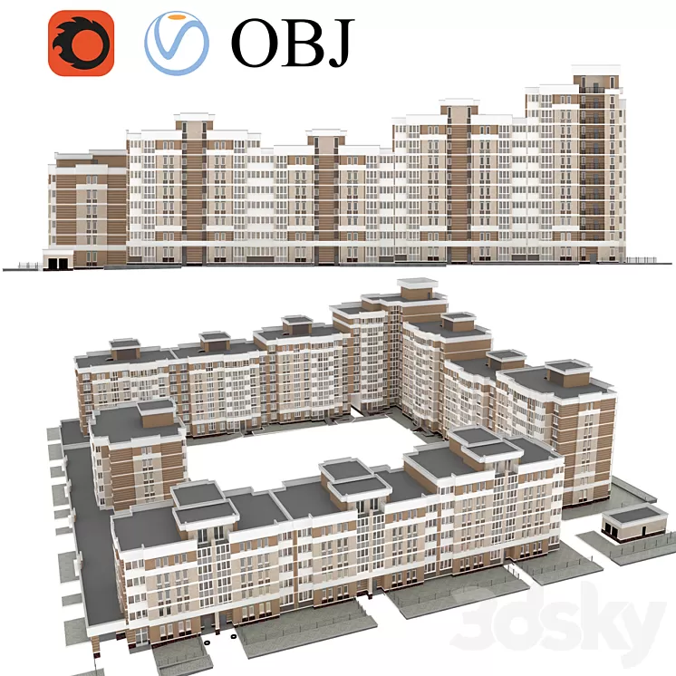Quarterly building – apartment building 3D Model