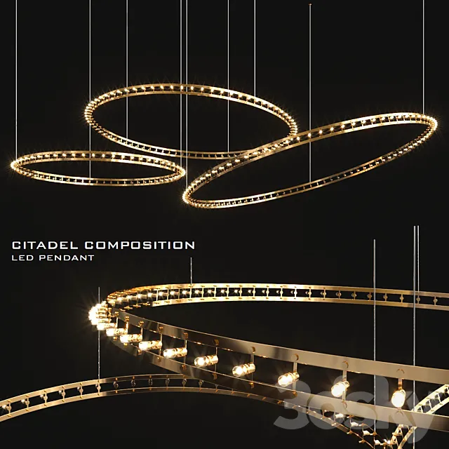 Quasar citadel composition led pendant lamp 3DModel Quasar citadel composition led pendant lamp 3DModel