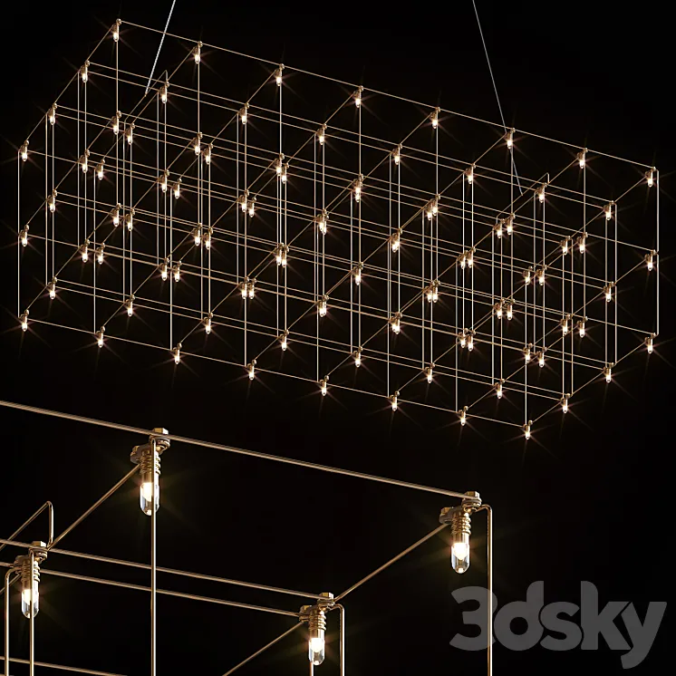 QUASAR UNIVERSE SQUARE DOUBLE SUSPENSION LAMP 875 cm 3D Model Free Download