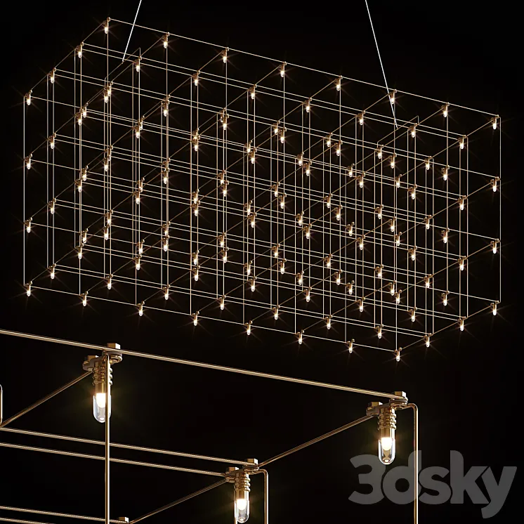 QUASAR UNIVERSE SQUARE TRIPLE SUSPENSION LAMP 875 cm 3D Model Free Download