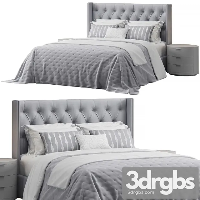 Queen tufted wing headboard bed Queen tufted wing headboard bed