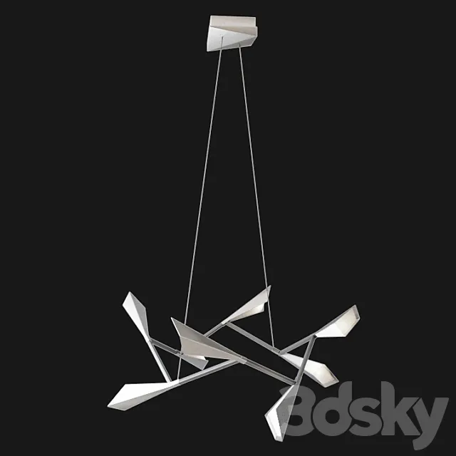Quill LED Chandelier By Hubbardton Forge 3D Model